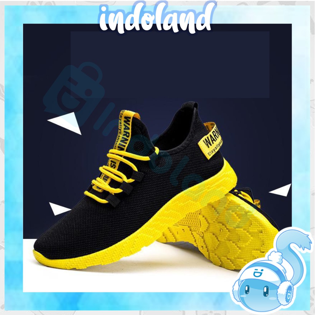 ☀ INDOLAND ☀ SP003 Sneakers Import Sepatu Olahraga Pria Kasual Running Sport Korea Import Murah COD