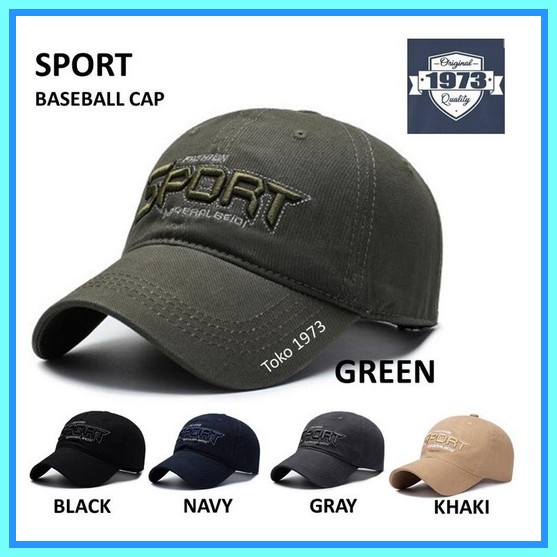 Cap Colourspace - Black George - Topi Hitam Baseball Cap : Sport - Topi Baseball Topi Golf Topi Pria