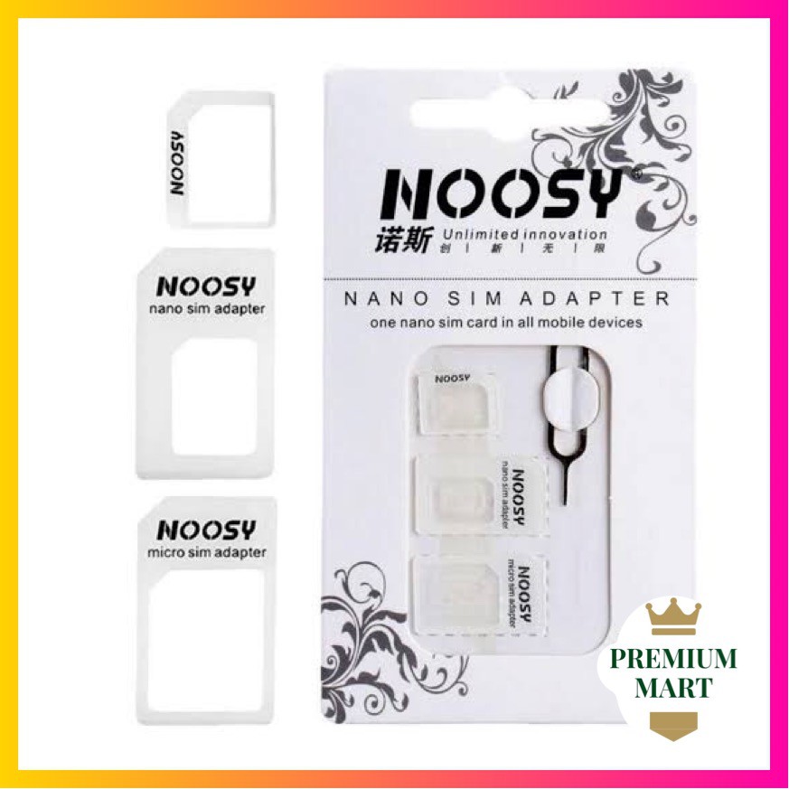 Premiummart - NOOSY SIMCARD ADAPTER 3 In 1 NOOSY PIN STANDAR MICRO NANO PEMBUKA SIMCARD