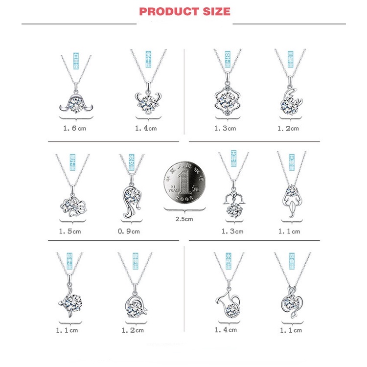 Kalung Liontin Zodiak Bahan Stainless Steel Lapis Silver