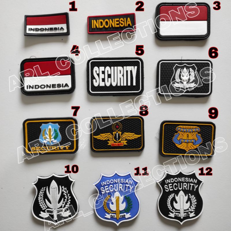 PATCH RUBBER LOGO SECURITY SATPAM/TEMPELAN EMBLEM KARET VELCRO