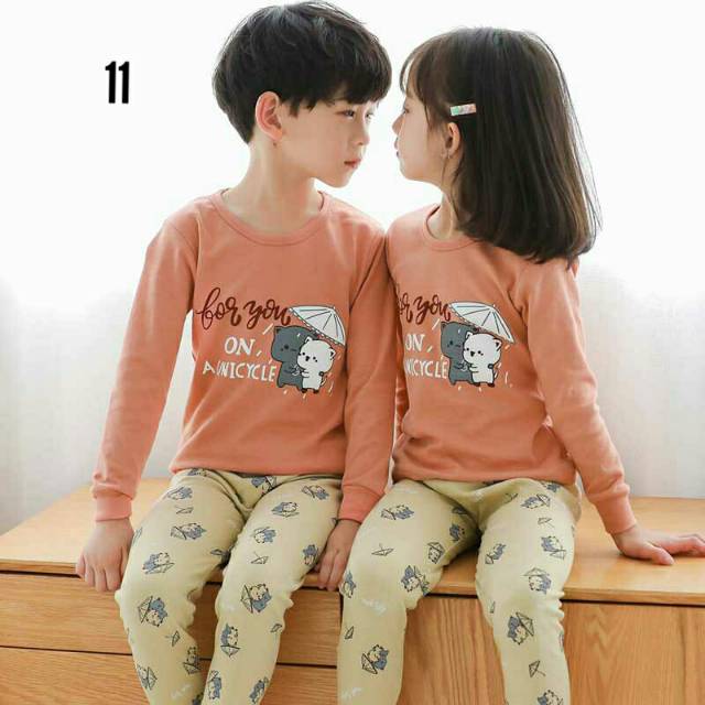 Piyama anak toddler/ piyama anak couple/ piyama anak import