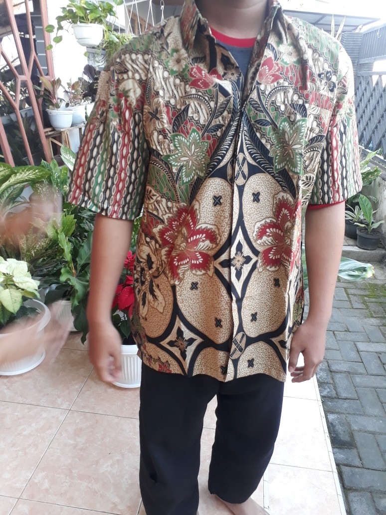 Prakha Kemeja Batik Pria Lengan Pendek Full Furing Bahan Katun Sragenan By Kanaya