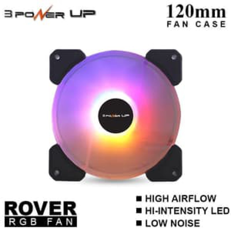 Hardware PC Power Up Fan Casing Rover Led Fan (Single Colorful FAN) 12cm