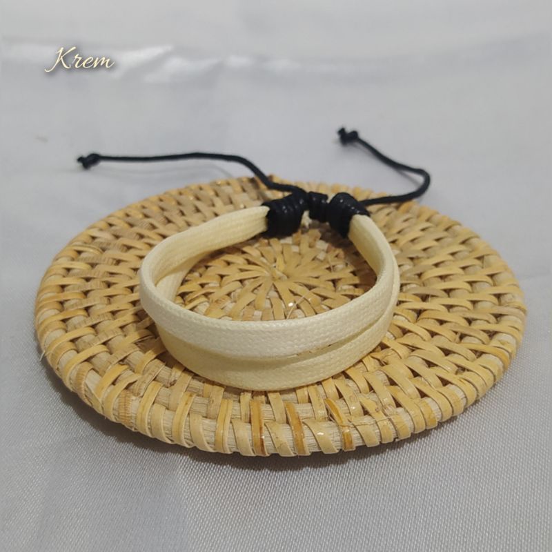 Gelang 2 Rangkap Semi Kulit Warna Kalem
