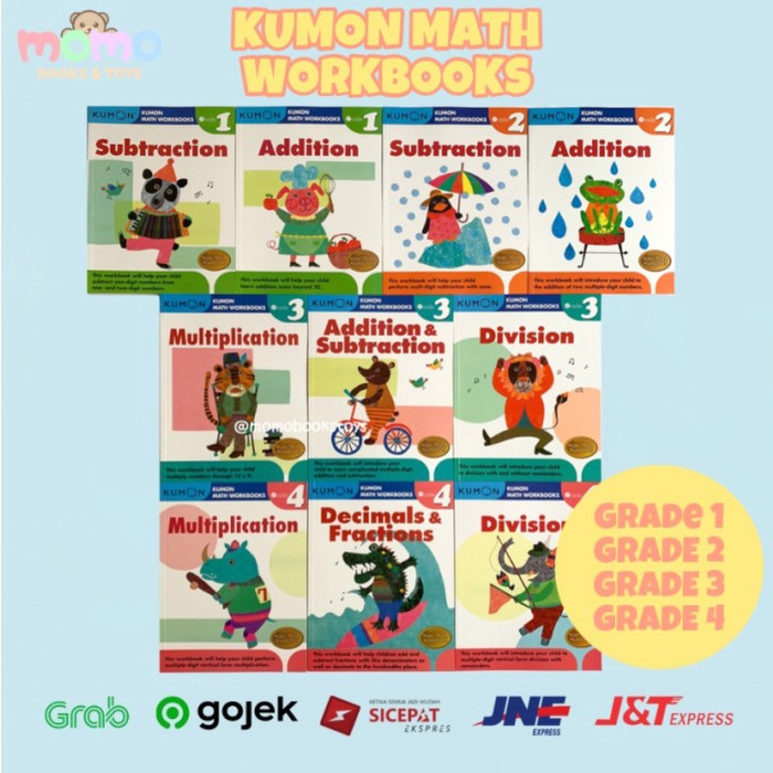

✨COD✨ KUMON Math Workbook Grade 1 2 3 4 | Buku Matematika Berhitung Anak SD - Grade 4, Division