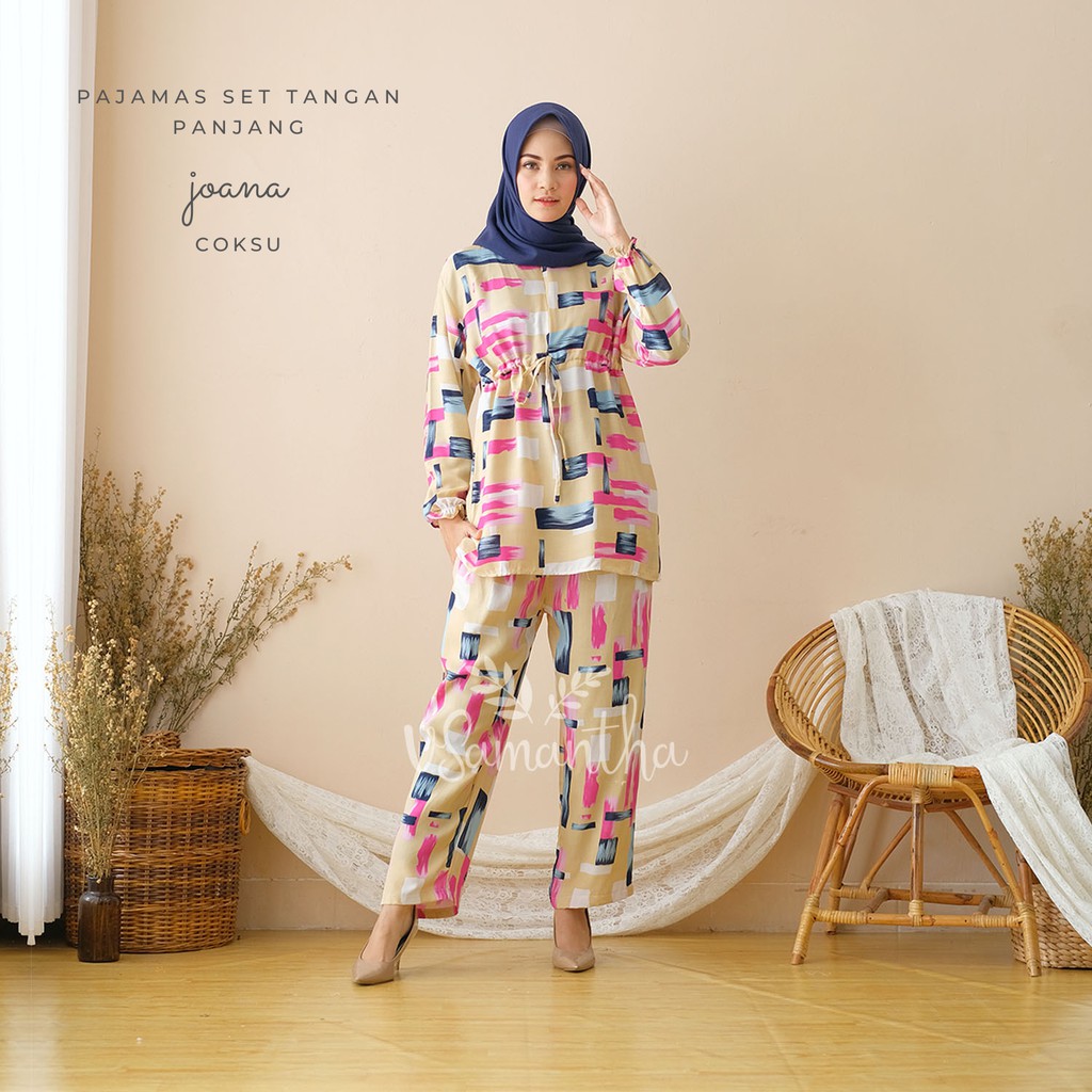 vSamantha - Pajamas Set / Piyama Set Muslim Busui Friendly - Tangan Panjang , Celana Panjang-6