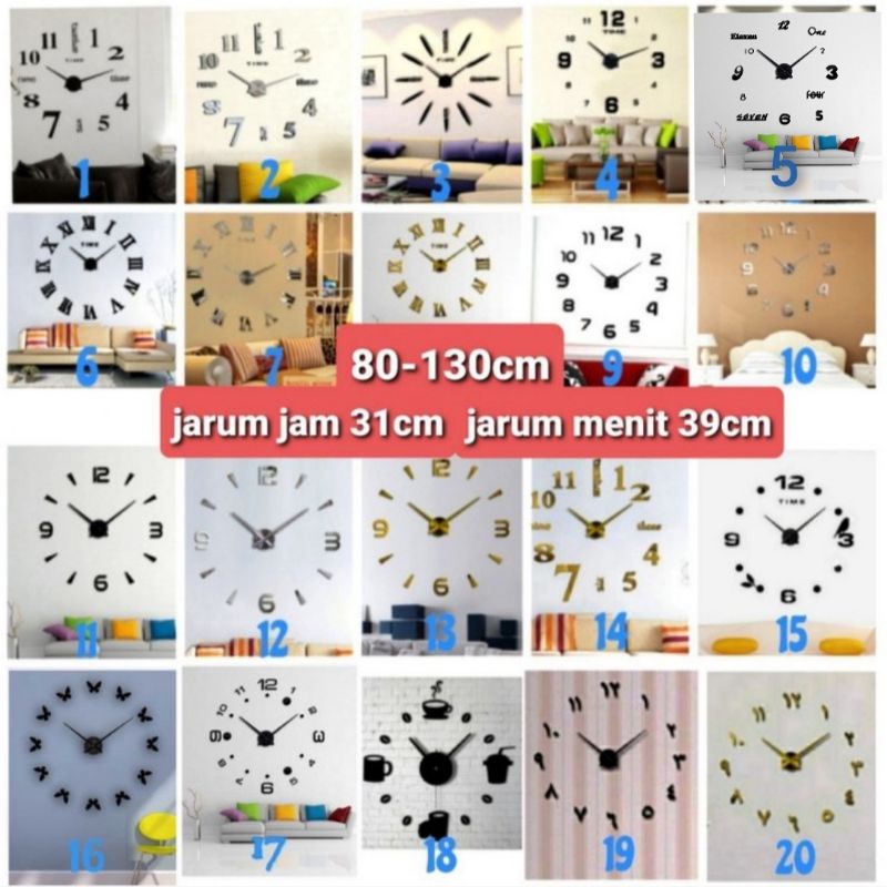 Jual Jam Dinding Besar Diameter Cm Diy Giant Clock Taffware Kg Bisa Pcs Jam