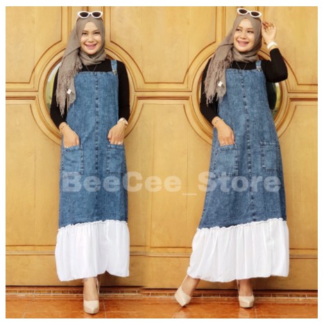 LALA overall jeans wash snow || suspender dapat diatur