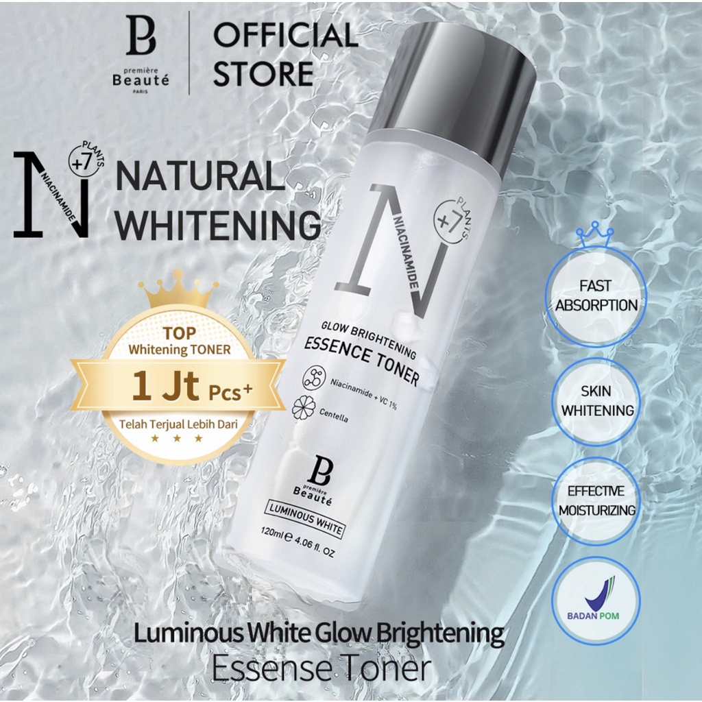 Premiere Beaute Essence Toner Niacinamide Centella Luminous White Glow Brightening 120ml toner glowing toner hydrating