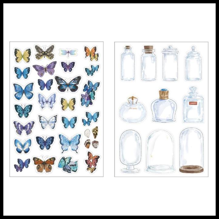 

Plants Vases Pet Flower Butterfly Stickers Stiker Deco Aesthetic Bunga - Style A