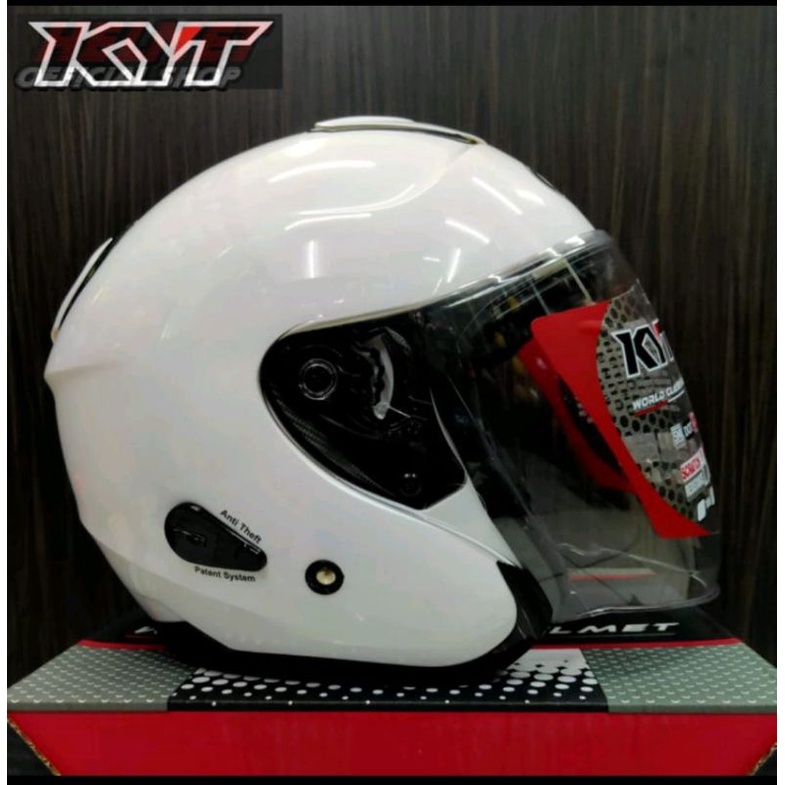 Helm KYT Kyoto stok warna putih aja ukuran m l xl