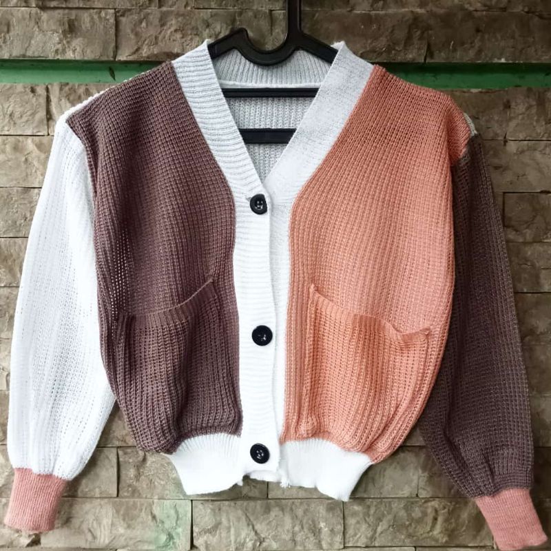 Baju Cardigan Rajut Salur Warna Anak 3-6 Tahun Murah Bisa COD  / Cardigan / Cardigan Wanita / Sweater Wanita