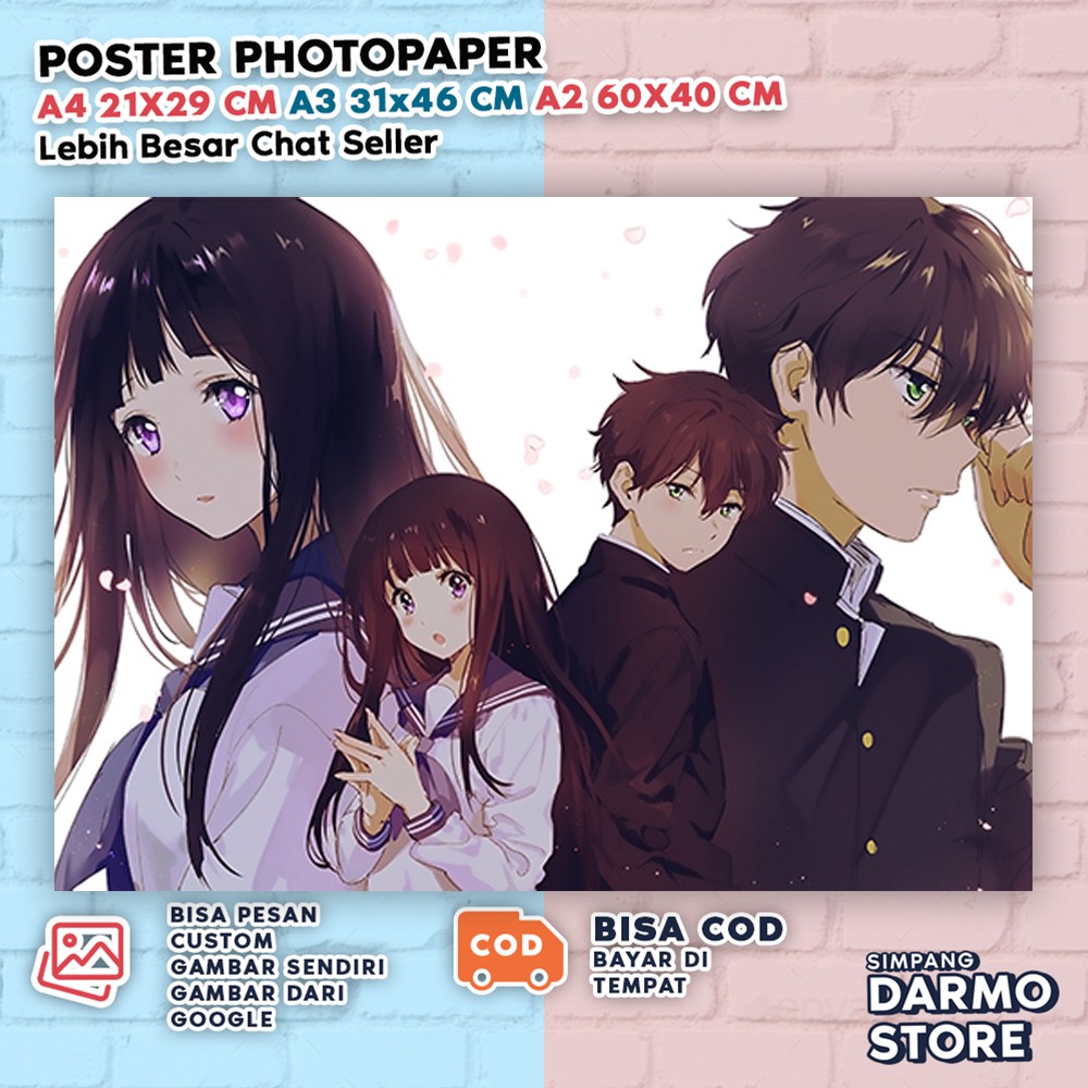 Poster Hyouka Terbaru Hiasan Dinding Anime Hyoka Aestetic Wibu Eru Chitanda Hotaro Oreki HYKA-15