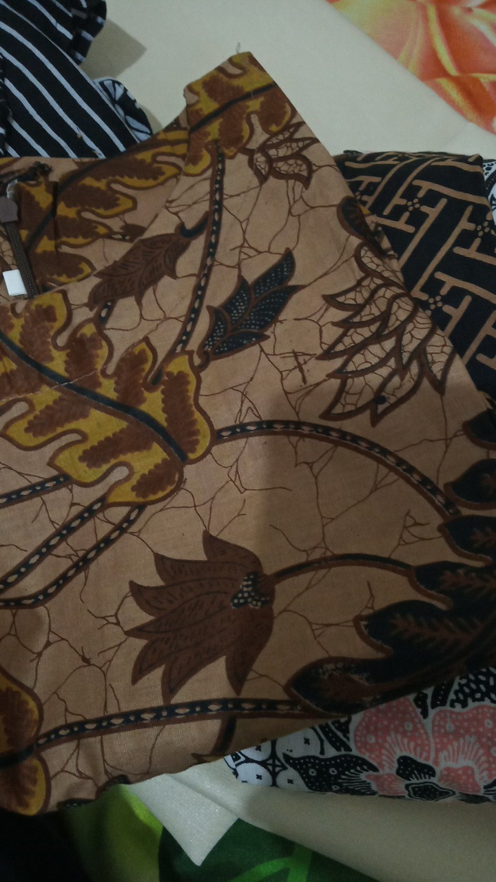 Tey-17 Batik Wanita Asj Sa Hrb026 Kenongo Kemeja Tosca Pendek