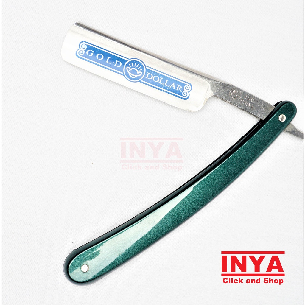 PISAU CUKUR LIPAT GOLD DOLLAR 100 GDR - STRAIGHT RAZOR  SHAVE HAIRCUT