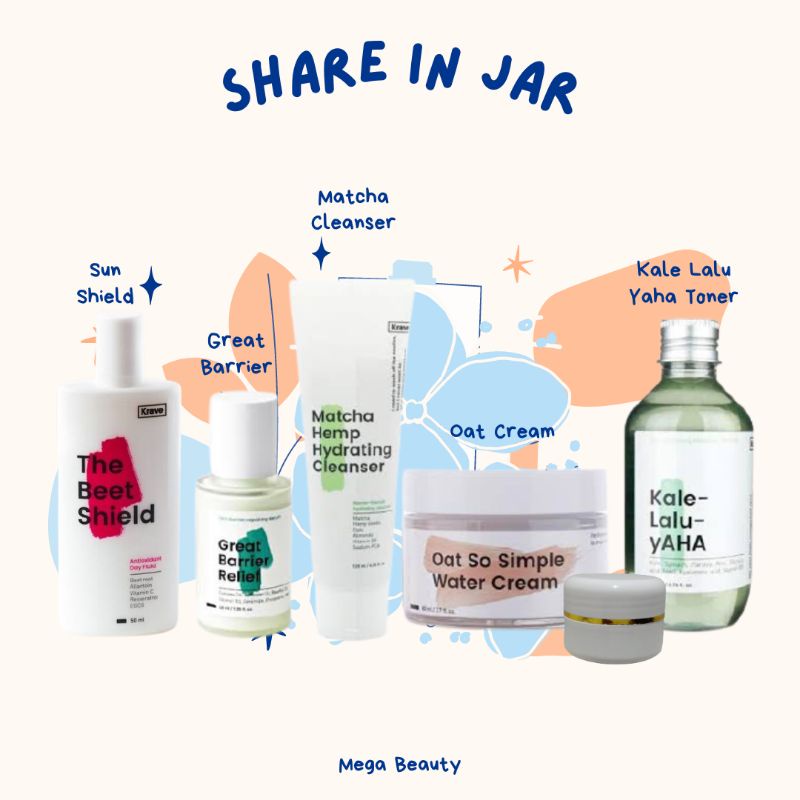 (Share in Jar) Krave Beauty Kravebeauty Kale Lalu Yaha Toner |Beet The Sun |Matcha Hemp Hydrating Cl