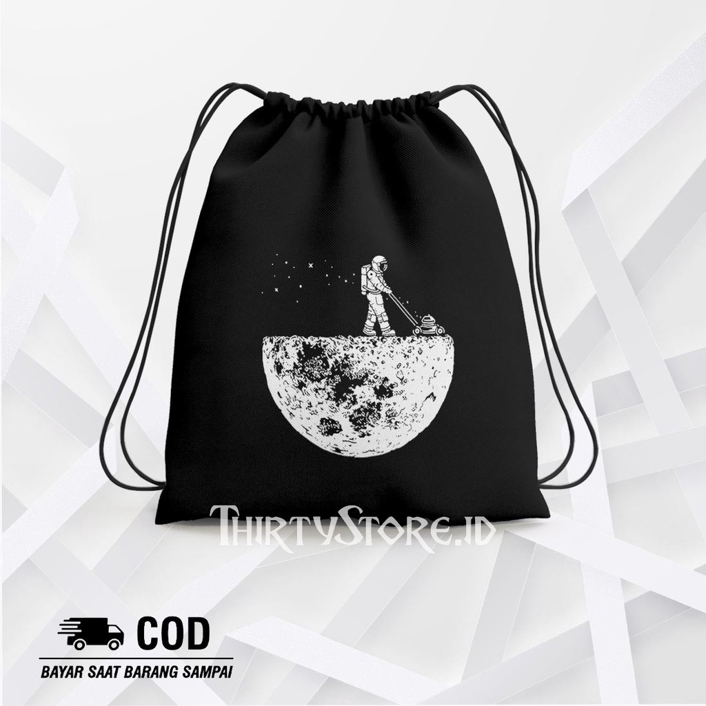 Tas Serut String Bag Moon Lawn - Drawstring Bag Waterproof | Thirty Store.Id