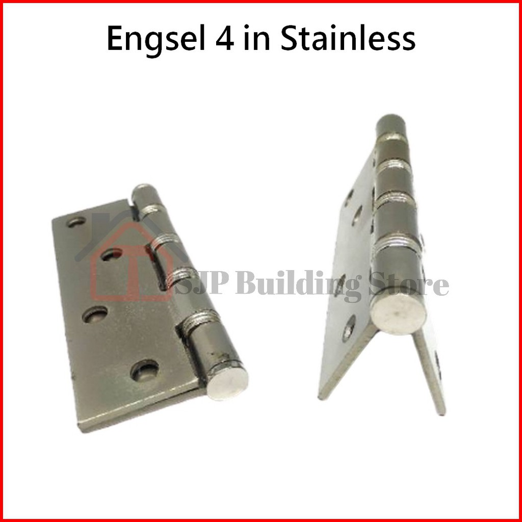 GRT Engsel Pintu 4 inch TEBAL Silver Gold l Engsel Jendela TEBAL 4 inch Stenlis Stainless Per Pasang 2 pcs