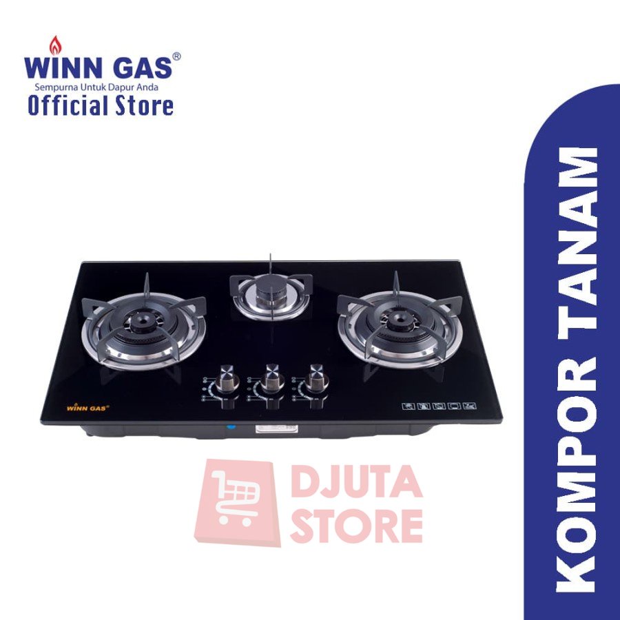 Kompor Gas Tanam 3 Tungku Winn Gas W-999 Template Glass
