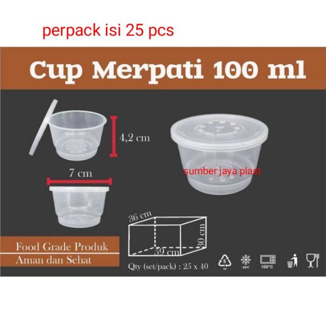 Cup puding 100 ml / cup sambal /thinwall 100 ml