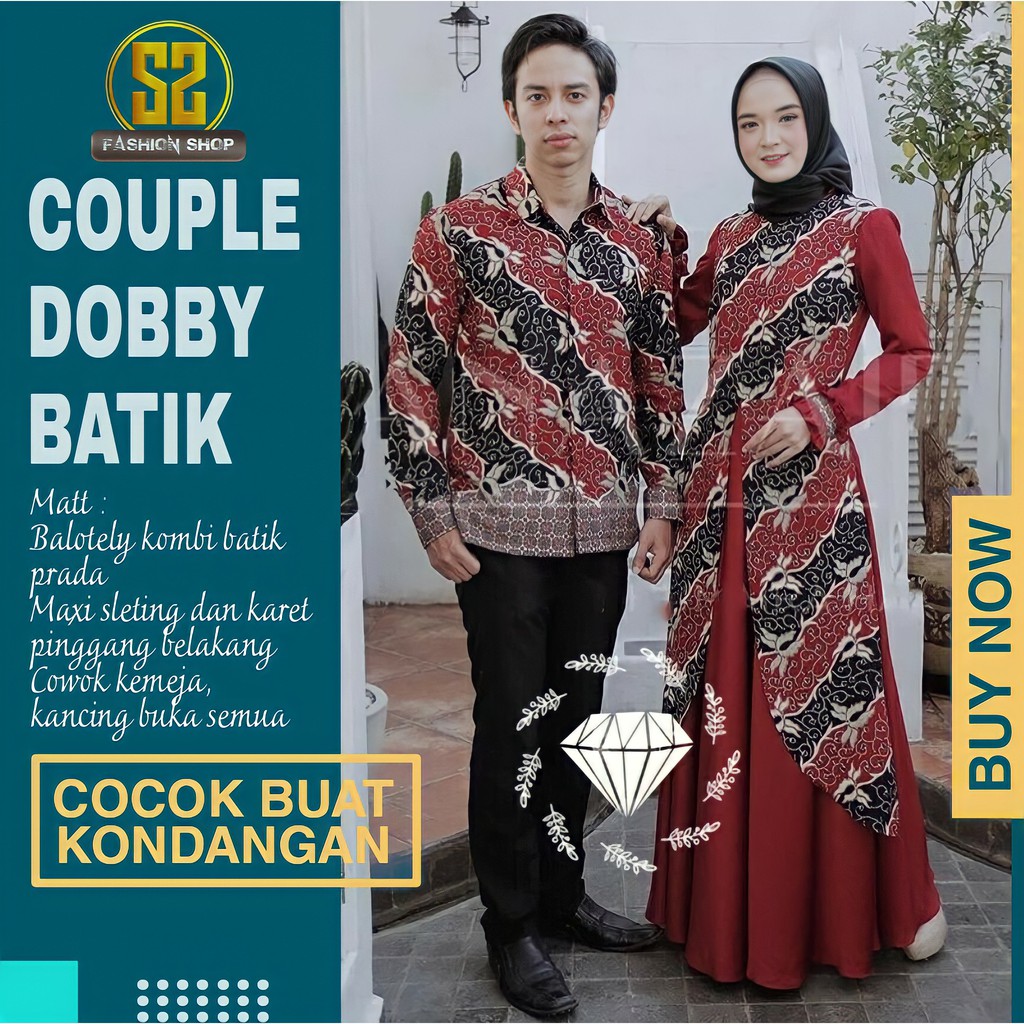 Batik/Muslim Wanita Couple Pria Pesta Kondangan Kekinian Kapelan Nikahan Cowok Cewek Baju Pesta 2022
