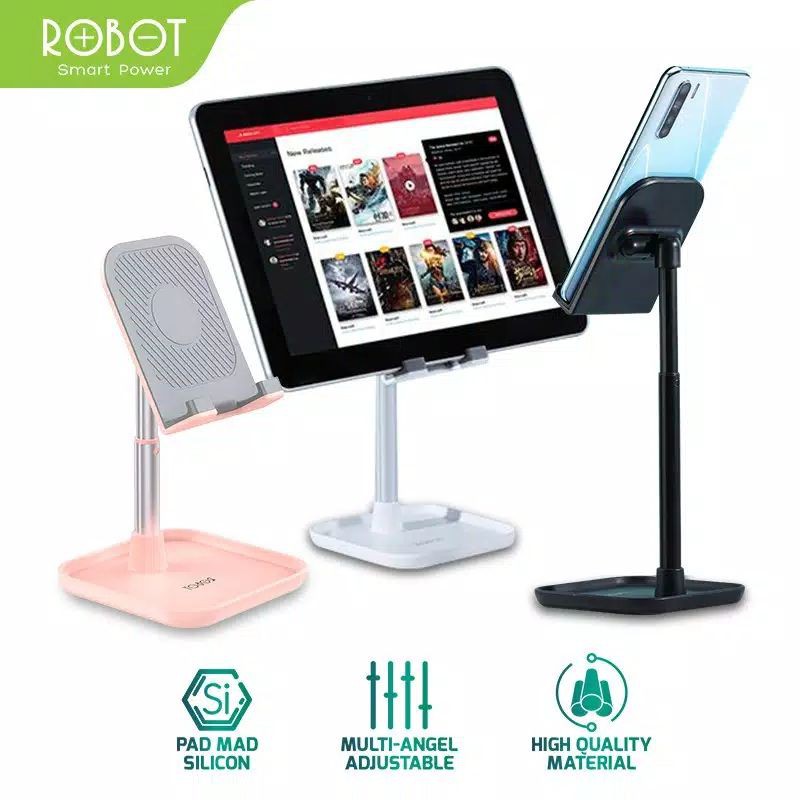 ROBOT RT-US04 Universal Phone Holder Tablet iPad iPhone Android Adjustable Tablet Desk Stand Holder