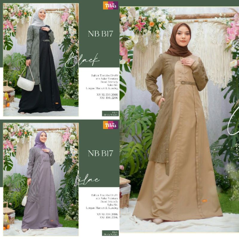 NIBRAS GAMIS NB B17/ NBB 17 Black, Cream & Lilac