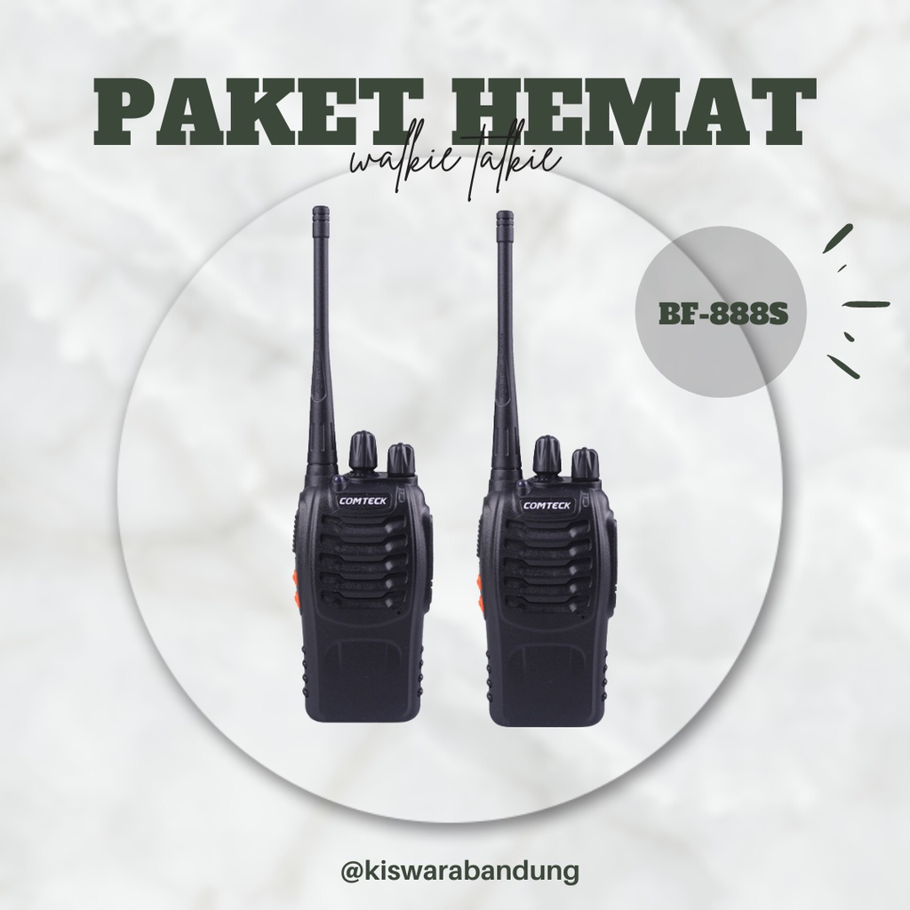 Paket 2 Unit Radio HT Handy Talkie Walkie Talkie BF-888S kiswarabandung