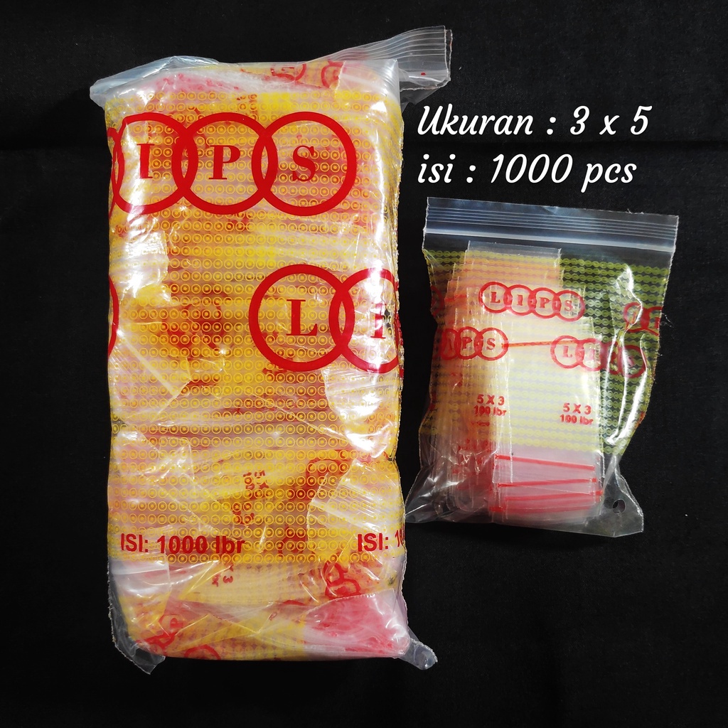 Plastik klip uk 3x5 (1000pcs), plastik obat, plastik zipper