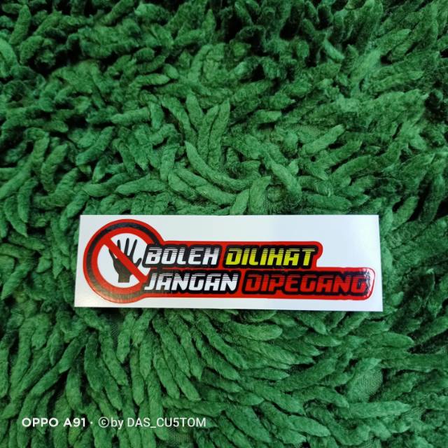 Sticker printing BOLEH DILIHAT JANGAN DIPEGANG minim pembelian produk harus 20rb