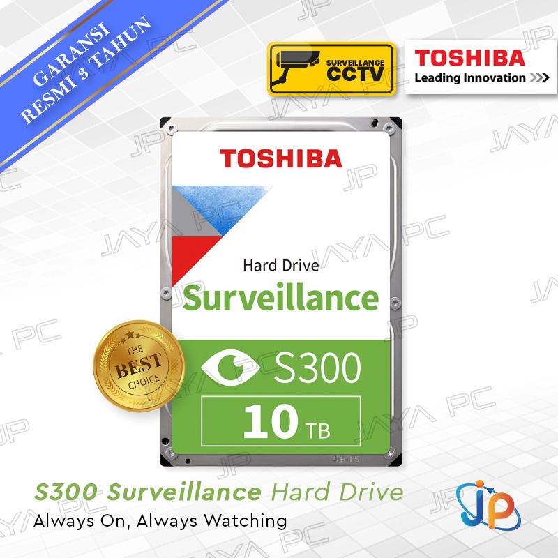Toshiba S300 PRO 10TB 3.5" HDD/ HD/ Hardisk/ Harddisk Internal CCTV
