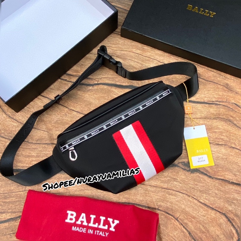 Waistbag pria Bally import free box waist bag bally pria tas selempang pria bally tas slempang import