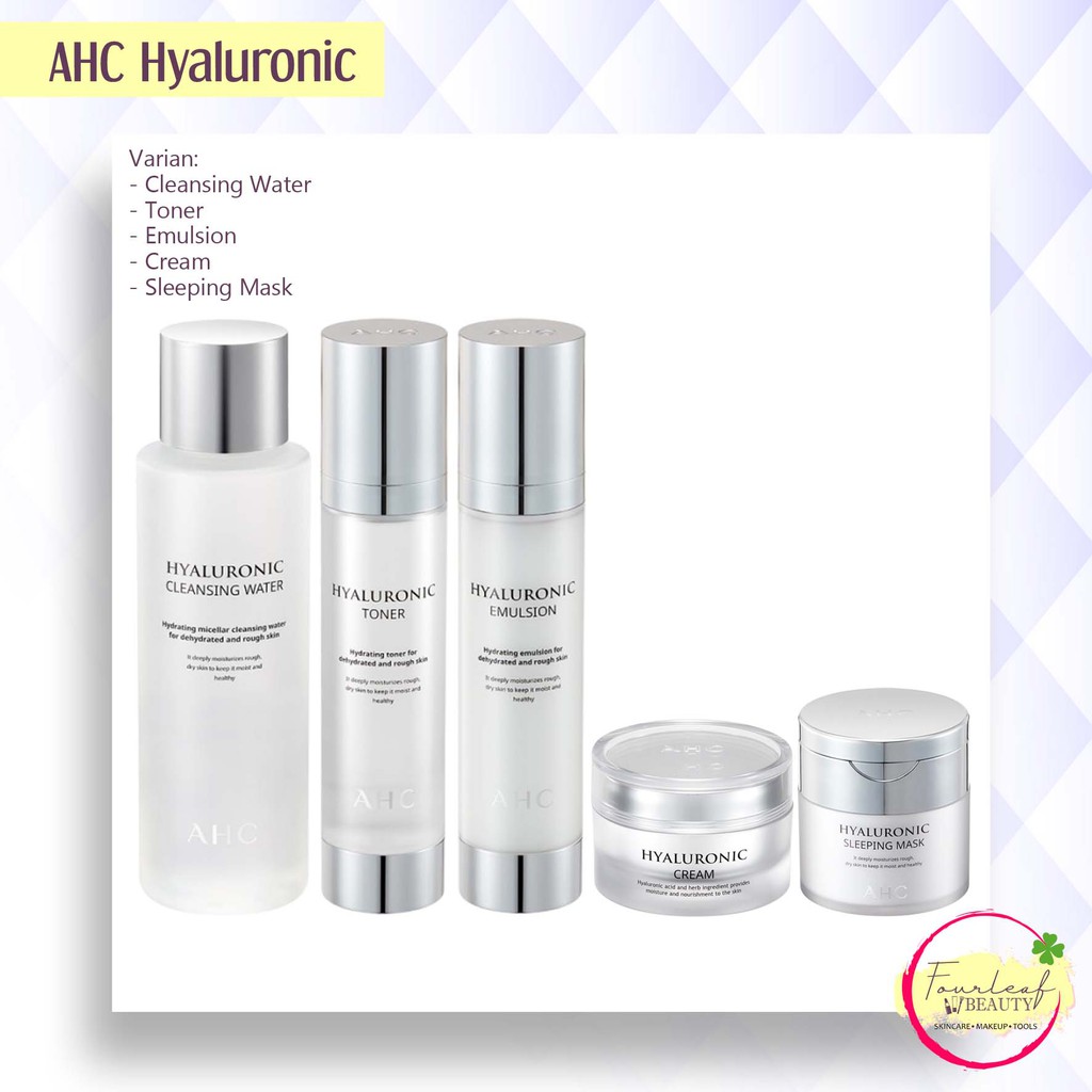AHC Hyaluronic - Cleansing Water, Toner, Emulsion, Cream, Sleeping Mask