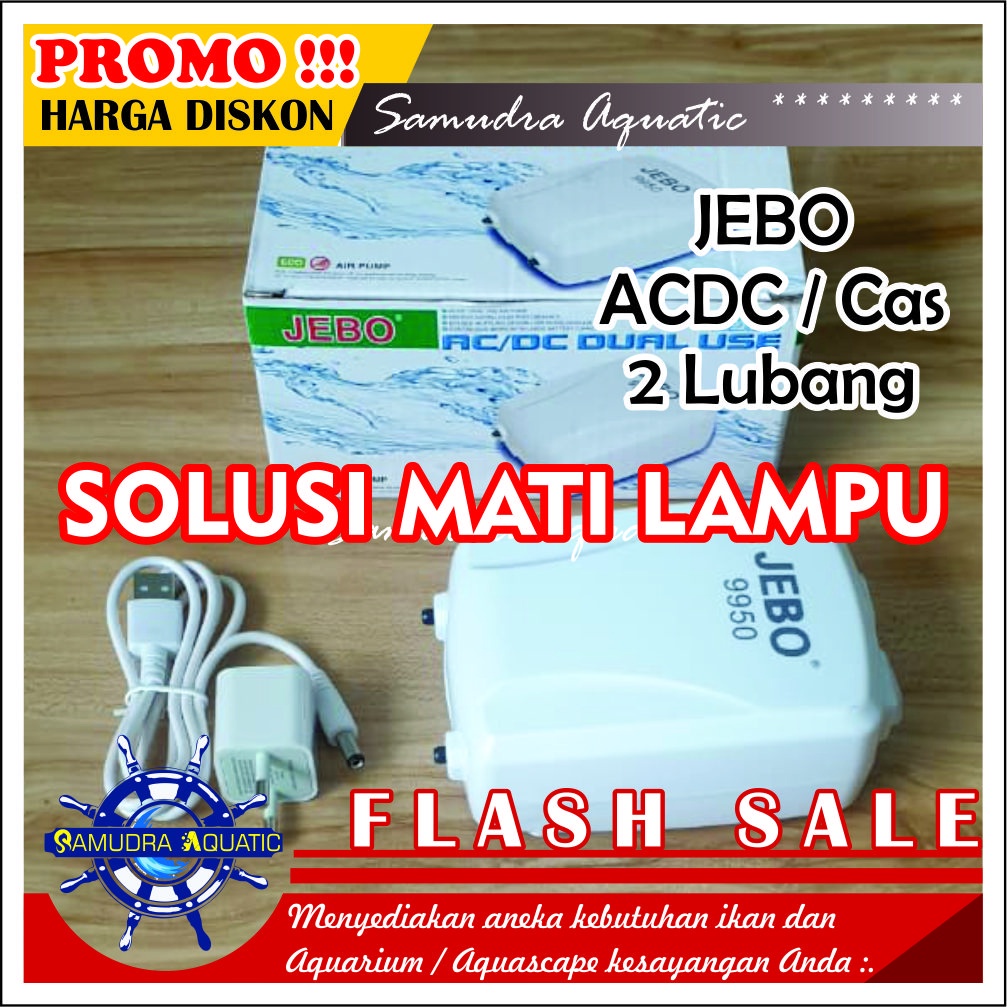 AERATOR CAS, ACDC, Aerator Lampu Mati, Air Pump Mesin Airator Aquarium Aquascape, FREE BUBLEWRAP