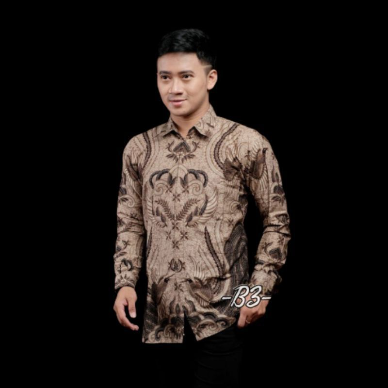 (COD) PROMO BATIK PRIA SIZE M L XL XXL BSWART BATIK HRBO26 Hem panjang padi / KEMEJA BATIK KEKINIAN / BATIK TERLARIS - TERBARU  2022