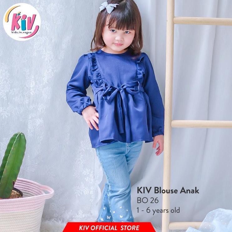 O7C9 KIV Baju Atasan Anak Perempuan Katun Dengan Ruffle BO 26 8F7
