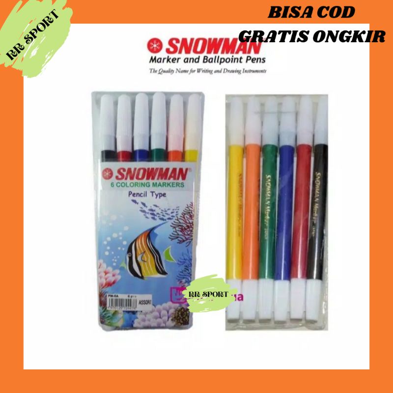 

Spidol Snowman Warna / Pencil Warna / Pensil Warna Snowman / Alat Melukis / Alat Sekolah / Pencil / Pensil / Pensil Warna Warni / Alat Tulis / Spidol