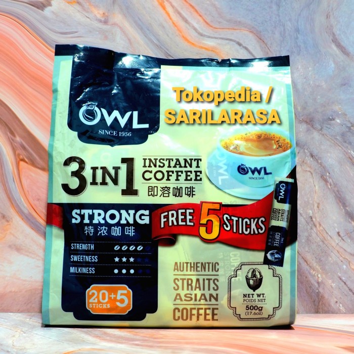 

Everyday Favourites!! OWL Coffee STRONG 3in1 100% Freeze Dried Coffee