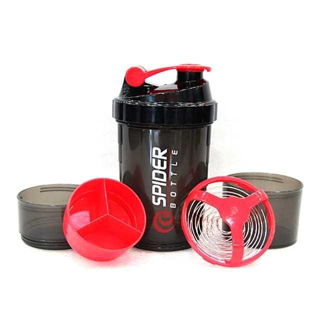 GS8 Botol Minum Shaker-Spider Bottle Botol Minum Gliter Gym Sport Sedotan Sepeda Spider Whey Protein GYM Shaker 3 Part 50