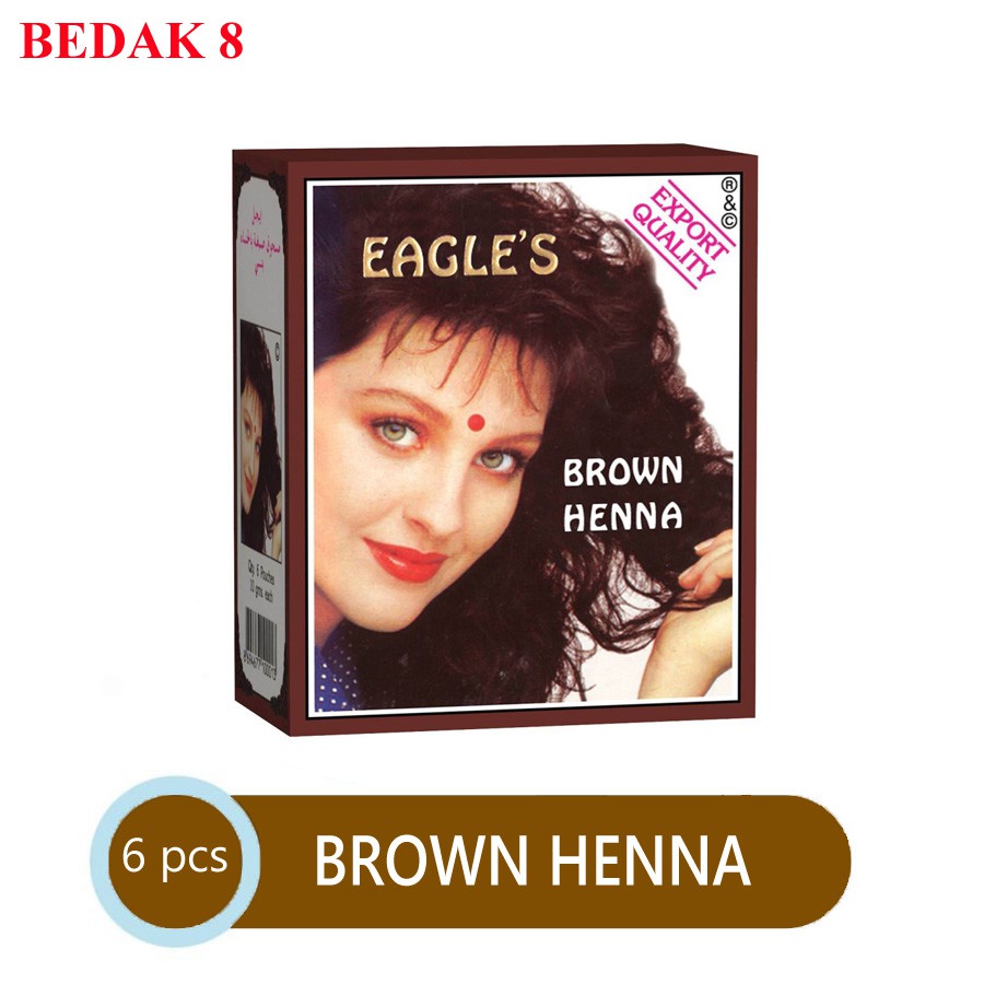 Semir Rambut Eagles Henna Black/ Brown/ Burgundy Box isi 6pcs