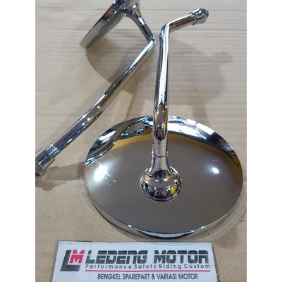 Kaca Spion Vespa Bulat Besar Tiang Panjang Motor Universal