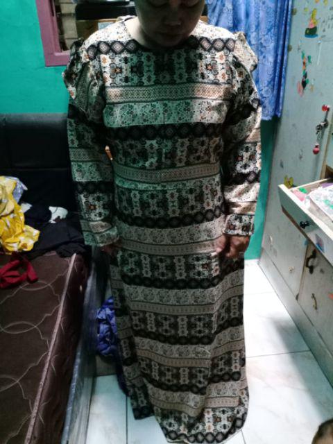 Gamis Batik Sayap - Sleting Depan Jumbo Xxl Bumil Busui Murah Grosir Muslimah Tali Maxi Syari