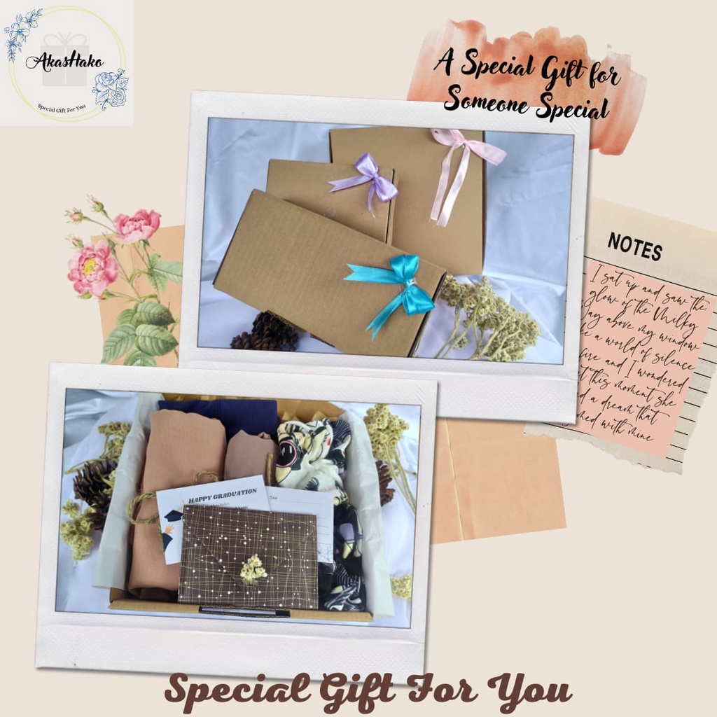 

Hampers Kado Hadiah Cewek /Hijab Wanita /Gift Box Hijab Ulang Tahun Graduation Thank You