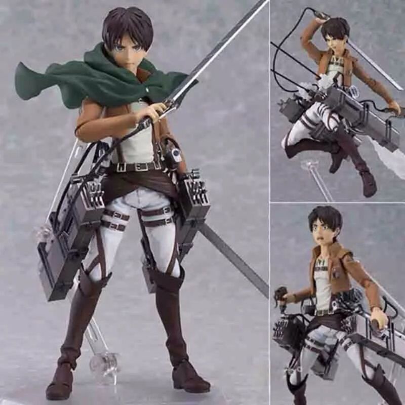 SHF FIGMA ATTACK ON TITAN EREN MIKASA LEVI ACTION FIGURE