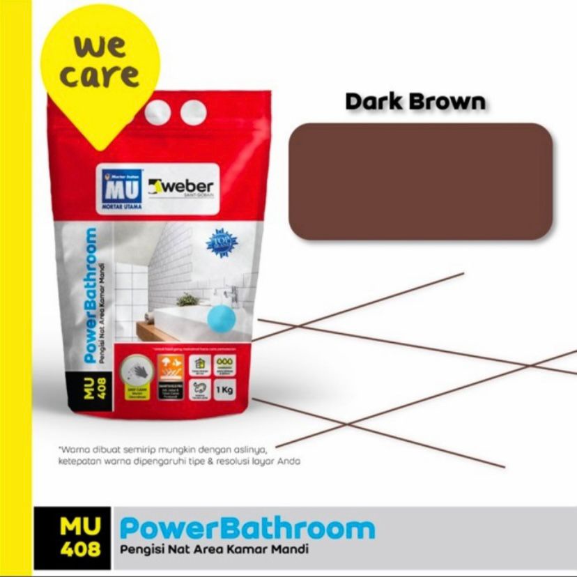 Jual MU - 408 POWERBATHROOM PENGISI NAT KERAMIK 1Kg - DARK BROWN ...