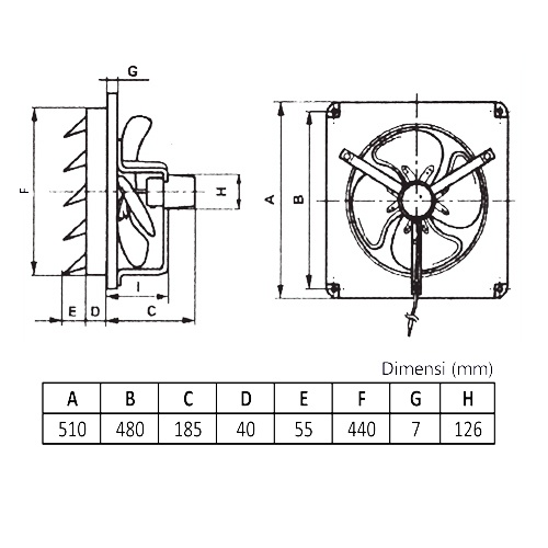 KDK 40-AAS Exhaust Fan Industrial 16 Inch