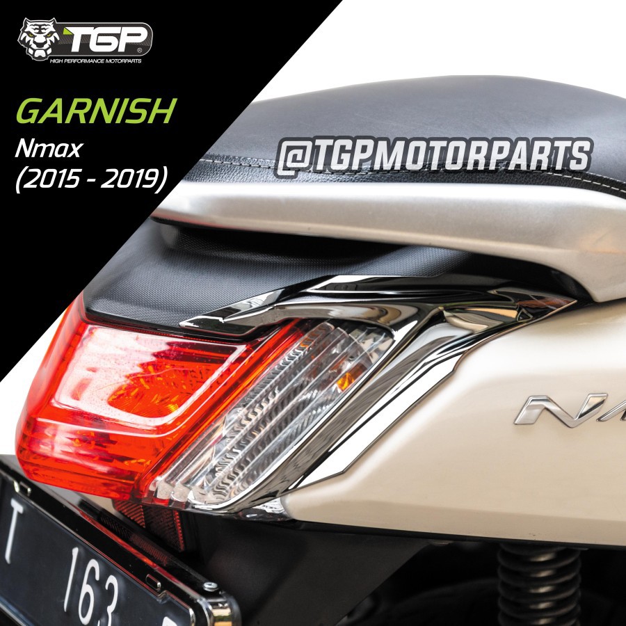 GARNISH LIST LAMPU BELAKANG NMAX 2015 2019 TGP AKSESORIS BLACK CHROME