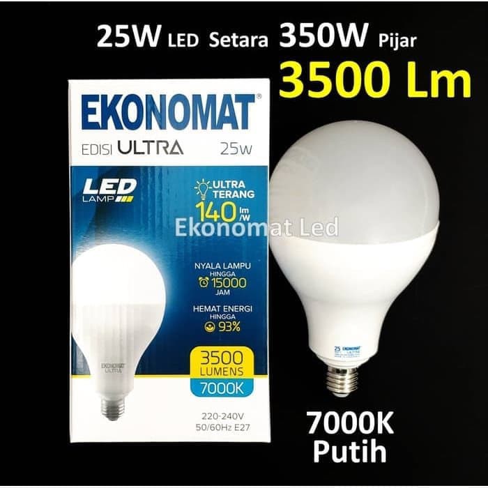 Lampu LED Ekonomat ULTRA 25W Putih 7000K 3500lm