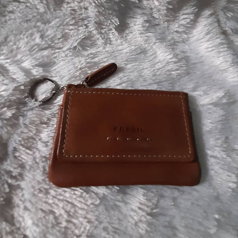 dompet fossil kartu small brown preloved